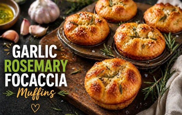 Garlic Rosemary Focaccia Muffins (Golden, Crispy & Irresistible)